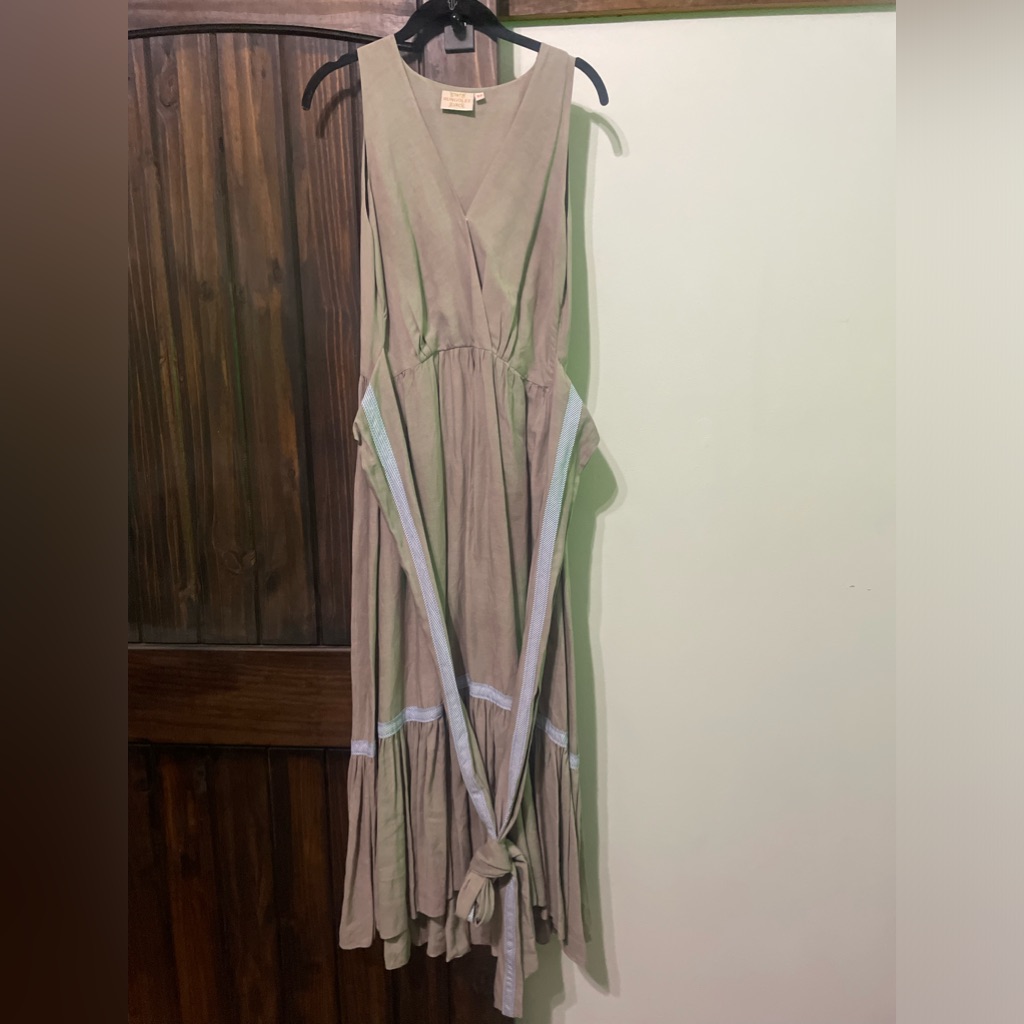 Rungolee Mariposa Wrap Maxi Dress Raw Silk, Extra Long Tie Sz Xs New Condition
